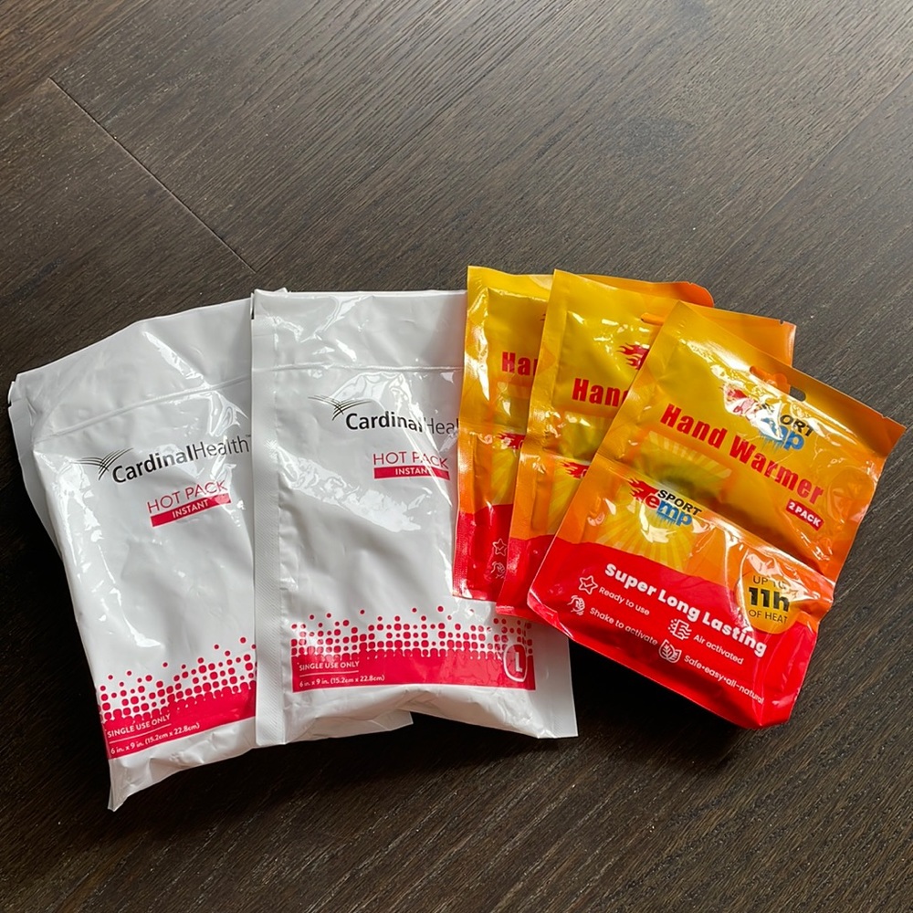 Sport Temp Hand Warmers (3 - 2 Pack) and Instant Hot Pack (2)